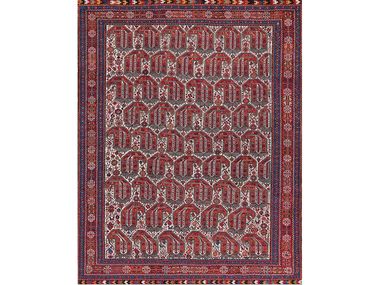 Rectangular wool rug BOTEH WHITE GROUND SENNEH Zollanvari