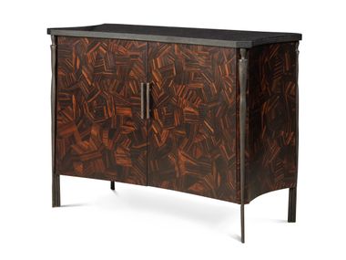 Ebony and marble sideboard with doors BRUCK JOSÉ LEITE DE CASTRO