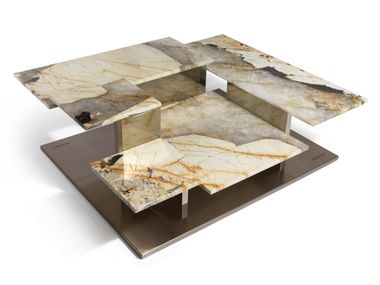 Rectangular marble high side table BUILDING Visionnaire