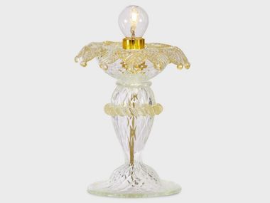 Handmade Murano glass table lamp CA' REZZONICO GOLD Sogni Di Cristallo