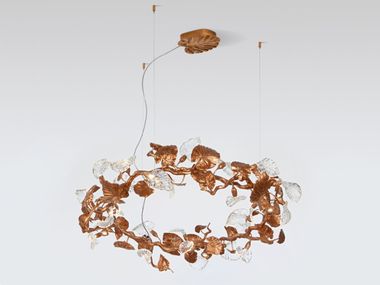 LED handmade bronze pendant lamp CALATHEA AUREA | Handmade pendant lamp Serip