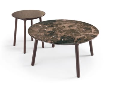 Round coffee table with marble or glass top CANNAGE