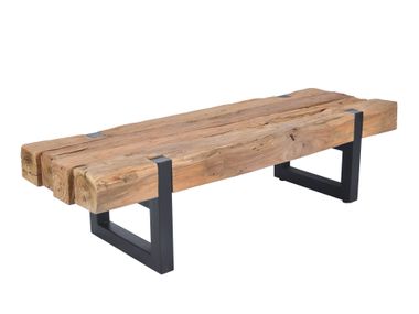 Low teak central coffee table SAUVAGE CBdesign
