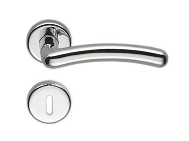 Brass door handle on rose with lock SIRIO CD 11 R-RY Colombo Design