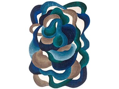 Patterned rectangular custom viscose rug CELL 001-V Loominology