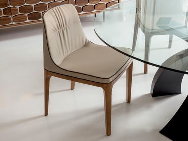 Upholstered leather chair MIVIDA | Chair Tonin Casa