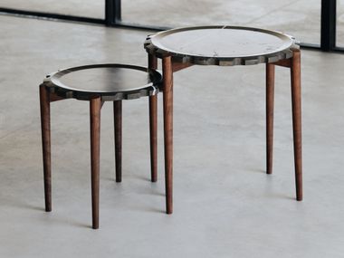 Low round marble coffee table CLOCK GREY KENDZO Maami Home