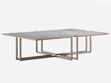 Low Carrara metal and marble coffee table COCOON CPRN HOMOOD