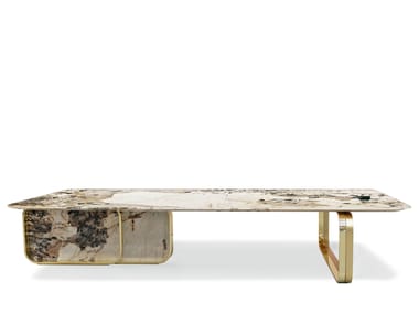 Tavolino da caffè rettangolare basso in marmo NOVA HESSENTIA