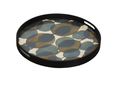 Vassoio rotondo in legno e vetro CONNECTED DOTS Ethnicraft