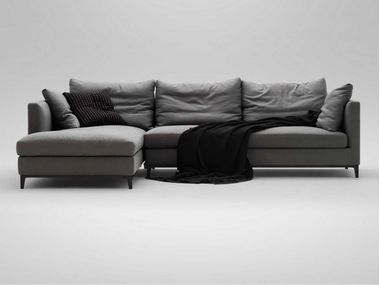 Fabric sofa with chaise longue CRESCENT CAMERICH