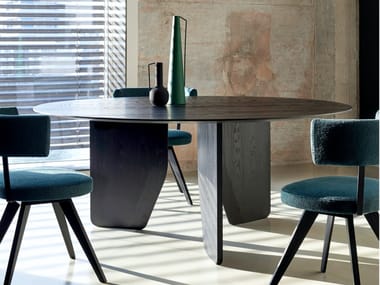 Tavolo rotondo in legno massello CUT | Tavolo rotondo MORE