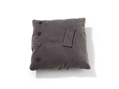 Solid-color square fabric cushion with removable cover D25 Dienne Salotti