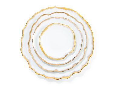 Prato de serviço fundo redondo de porcelana DESIRE GOLD Non Sans Raison