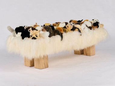 Upholstered wool bench DOGGY APCOLLECTION