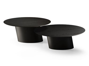Round wooden coffee table DORADO LOW EFORMA