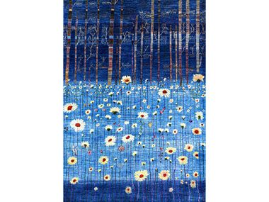 Rectangular wool rug with floral pattern FLOWER MEADOW 1 Zollanvari