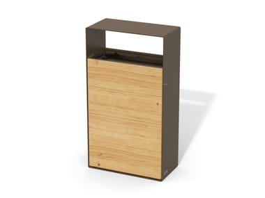 Portarifiuti in acciaio e legno EIGHT | Portarifiuti per esterni LAB23