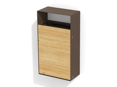 Portarifiuti in acciaio e legno a parete EIGHT | Portarifiuti a parete LAB23