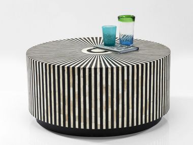 Low round chipboard coffee table ELECTRA KARE Design