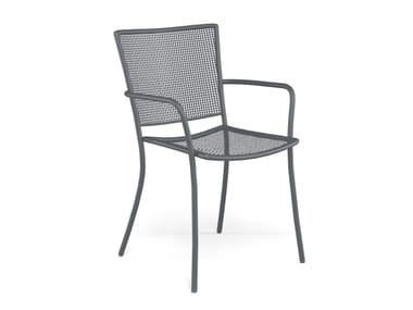 Stackable garden chair with armrests ATHENA