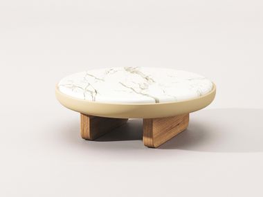 Round Calacatta marble coffee table EURIDICE Falsasquadra