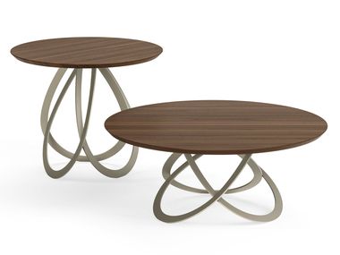 Round wooden coffee table FEBE LOW EFORMA