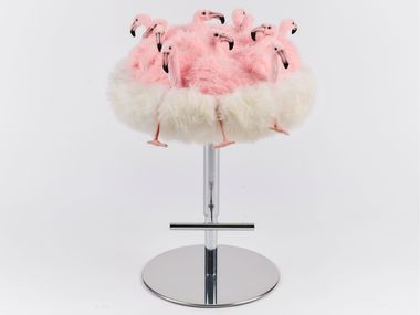 Polyester barstool with footrest FLAMINGO APCOLLECTION