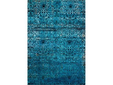 Patterned rectangular wool and silk rug FLORAL REVIVAL Zollanvari