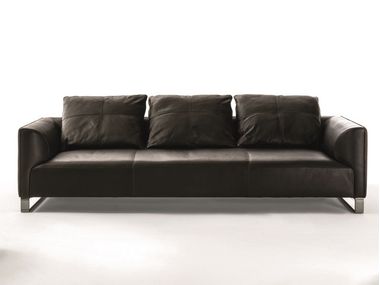 3 seater leather sofa FOLD Longhi