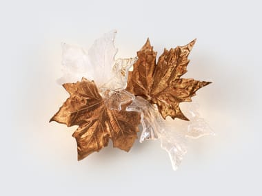 Applique a LED fatta a mano in bronzo FOLIO LEAVES DOUBLE COUPLE Serip