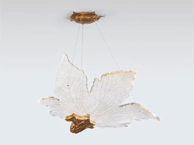 Lampada a sospensione fatta a mano in bronzo FOLIO PALM EXTRA LARGE Serip