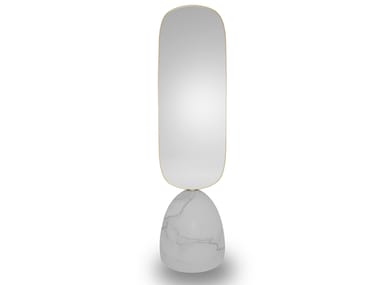 Freestanding swivel mirror with marble base FRONT & BACK