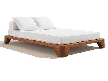 Mahogany and fabric garden bed BELVEDERE DOUBLE Seóra