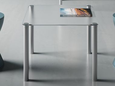 Glass and metal high side table Glass coffee table DVO