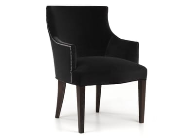 Velvet chair with armrests GREY | Chair with armrests Blasco
