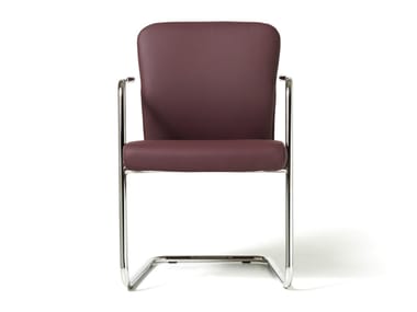 Cantilever leather office chair with armrests HALFPIPE | Cantilever chair