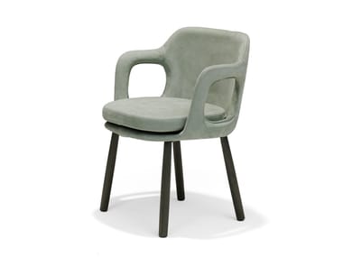 Upholstered fabric chair with armrests HEATH | Chair with armrests