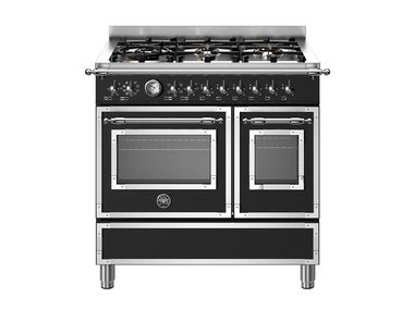 Cucina a libera installazione in acciaio inox con piano cottura a gas HERITAGE - HER96L2ENET Bertazzoni