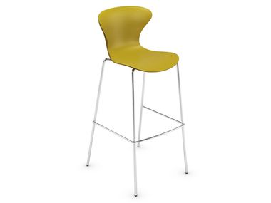 High steel and polypropylene stool with back HOLLY Belca