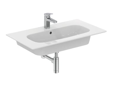 Lavabo rettangolare singolo in ceramica con troppopieno I.LIFE A - T4620