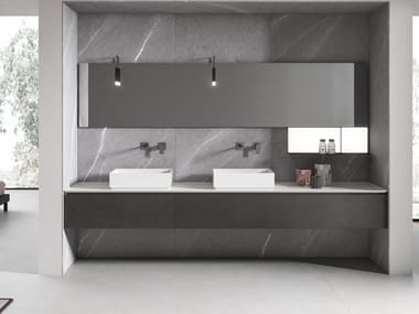 BMT, IKON 11 Mobile lavabo doppio sospeso con cassetti