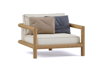Iroko garden armchair with armrests IMANE | Garden armchair
