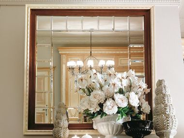 Specchio quadrato in legno con cornice da parete INCONTRI Martini Interiors