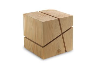 Low solid cedar wood stool J+I CROCETTA Riva 1920