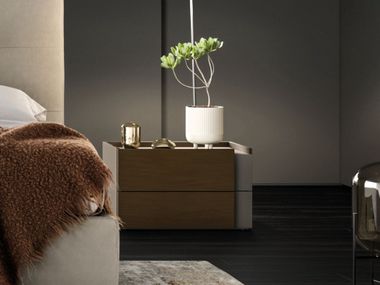 Comodino rettangolare in legno con cassetti KEEP ON Kico