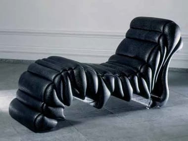 Chaise longue imbottita in pelle LAVICA | Chaise longue Mirabili