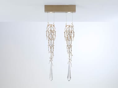 Lampada a sospensione fatta a mano in bronzo LIQUID DRIP TWIN Serip