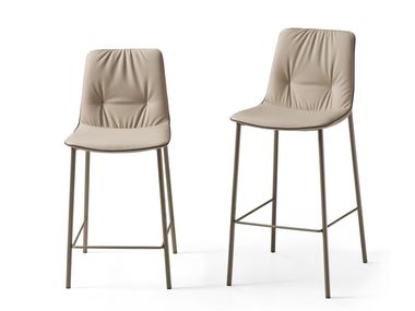 High leather stool with back LISA EFORMA