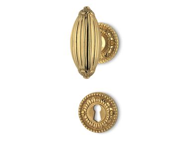 Brass door knob with lock LOUIS XVI Colombo Design